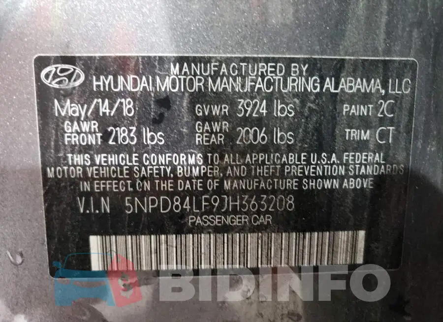 5NPD84LF9JH363208 Photo# 12