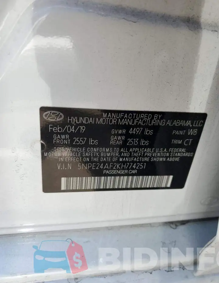 5NPE24AF2KH774251 Photo# 12