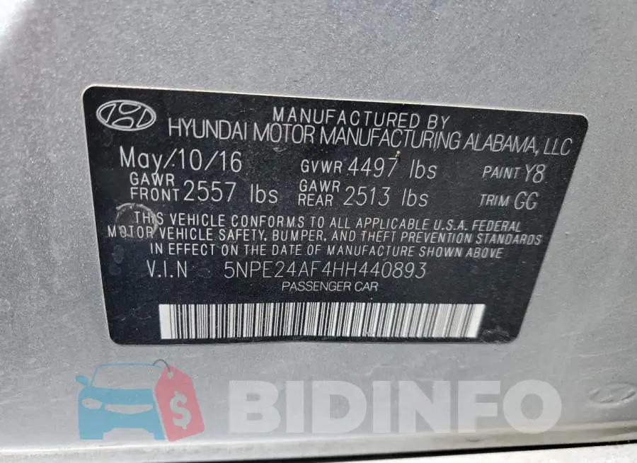 5NPE24AF4HH440893 Photo# 12