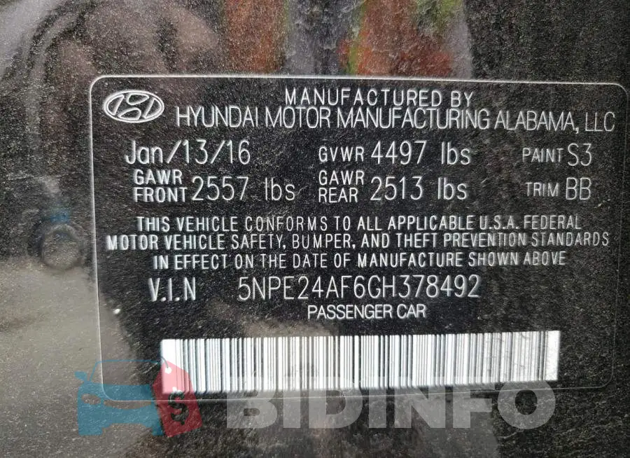 5NPE24AF6GH378492 Photo# 12