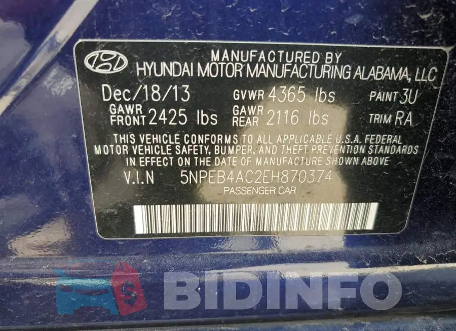 5NPEB4AC2EH870374 Photo# 12