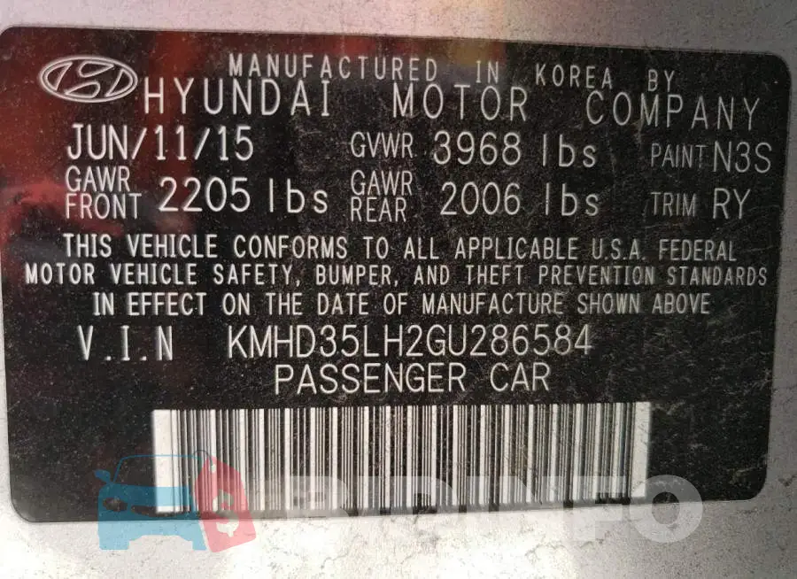 KMHD35LH2GU286584 Photo# 13