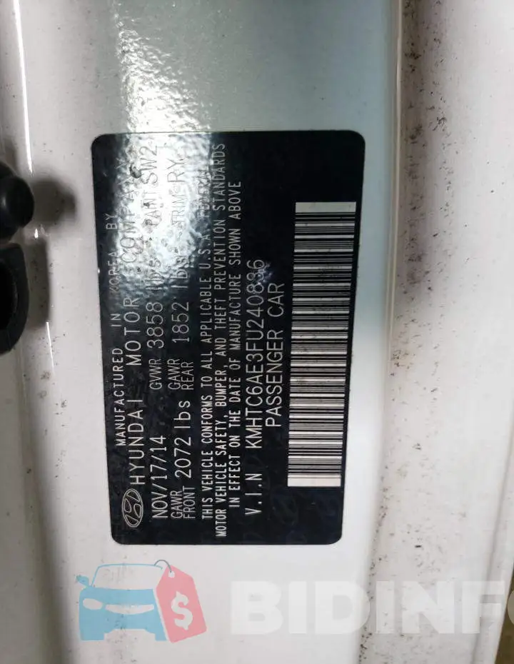 KMHTC6AE3FU240836 Photo# 12