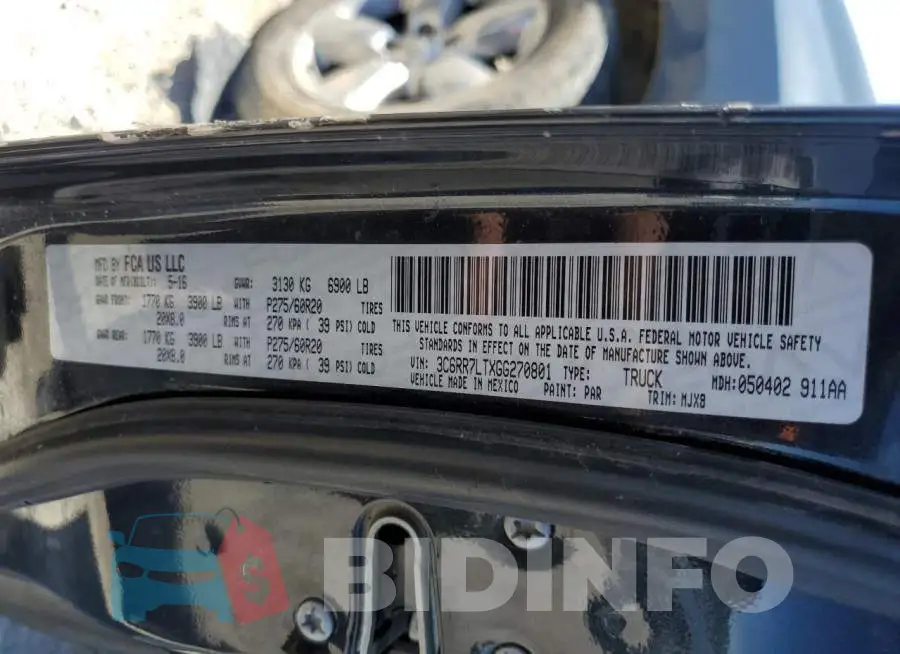3C6RR7LTXGG270801 Photo# 12