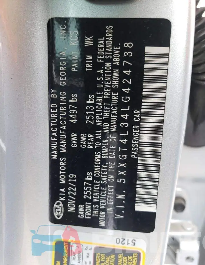 5XXGT4L34LG424738 Photo# 12