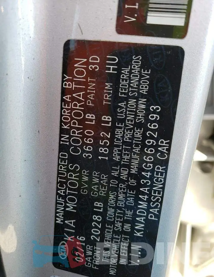 KNADM4A34G6692693 Photo# 12
