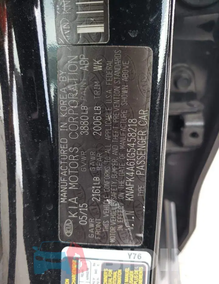 KNAFK4A61G5458218 Photo# 13