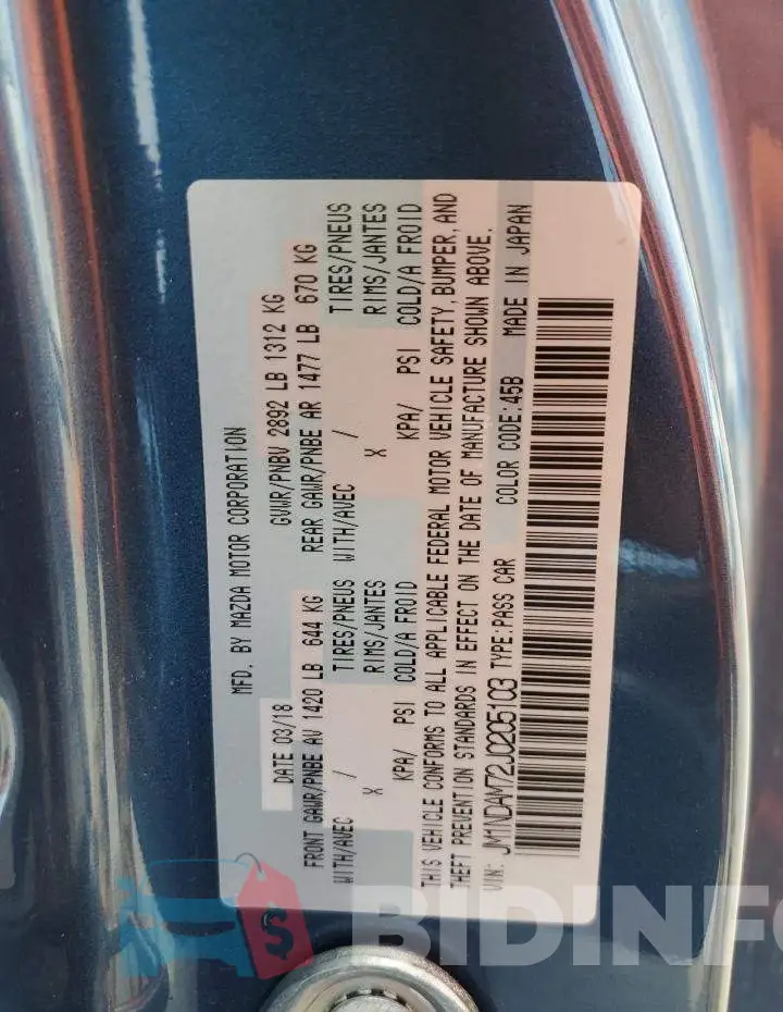 JM1NDAM72J0205103 Photo# 13
