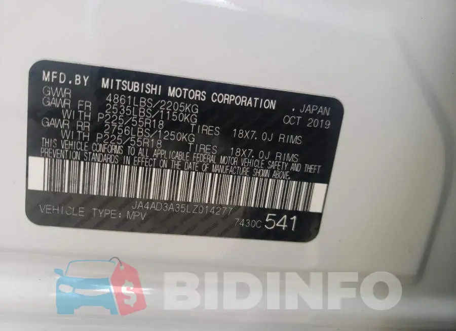 JA4AD3A35LZ014277 Photo# 12