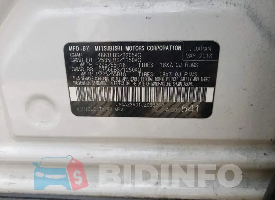 JA4AZ3A31JZ068268 Photo# 13