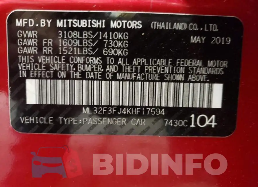 ML32F3FJ4KHF17594 Photo# 13