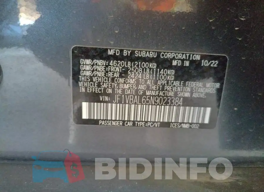 JF1VBAL65N9023384 Photo# 13