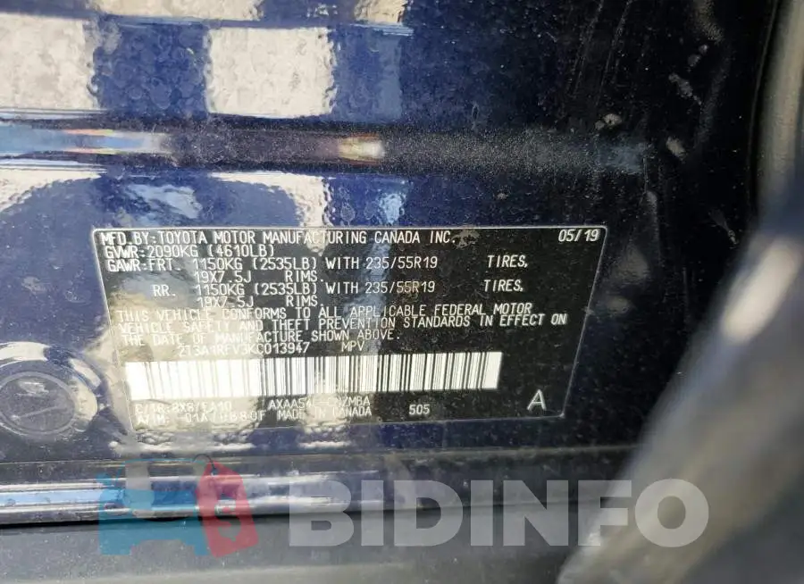 2T3A1RFV3KC013947 Photo# 12
