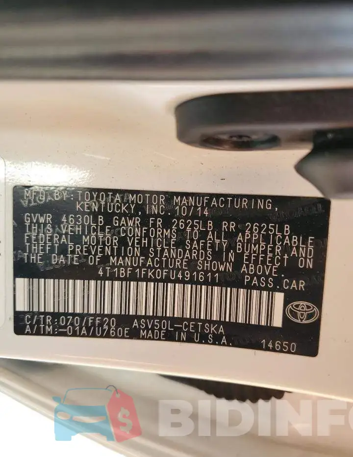 4T1BF1FK0FU491611 Photo# 13