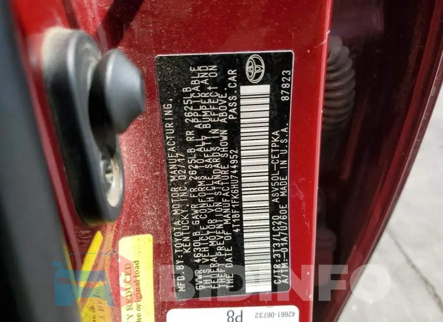 4T1BF1FK6HU744952 Photo# 12