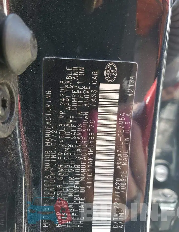 4T1C11AK1MU488076 Photo# 13
