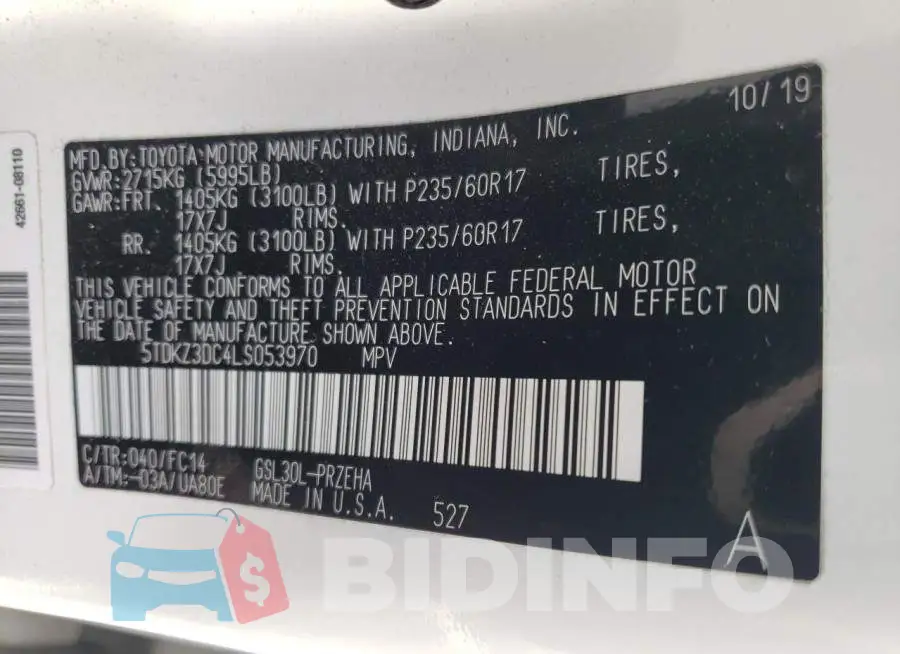 5TDKZ3DC4LS053970 Photo# 13