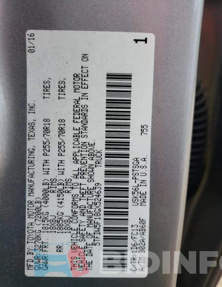 5TFDW5F18GX524639 Photo# 12