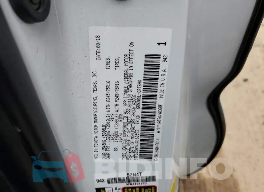 5TFSZ5AN7JX162593 Photo# 12