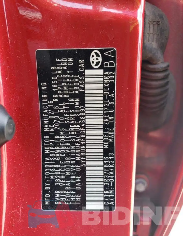 5YFBURHE8GP468897 Photo# 12