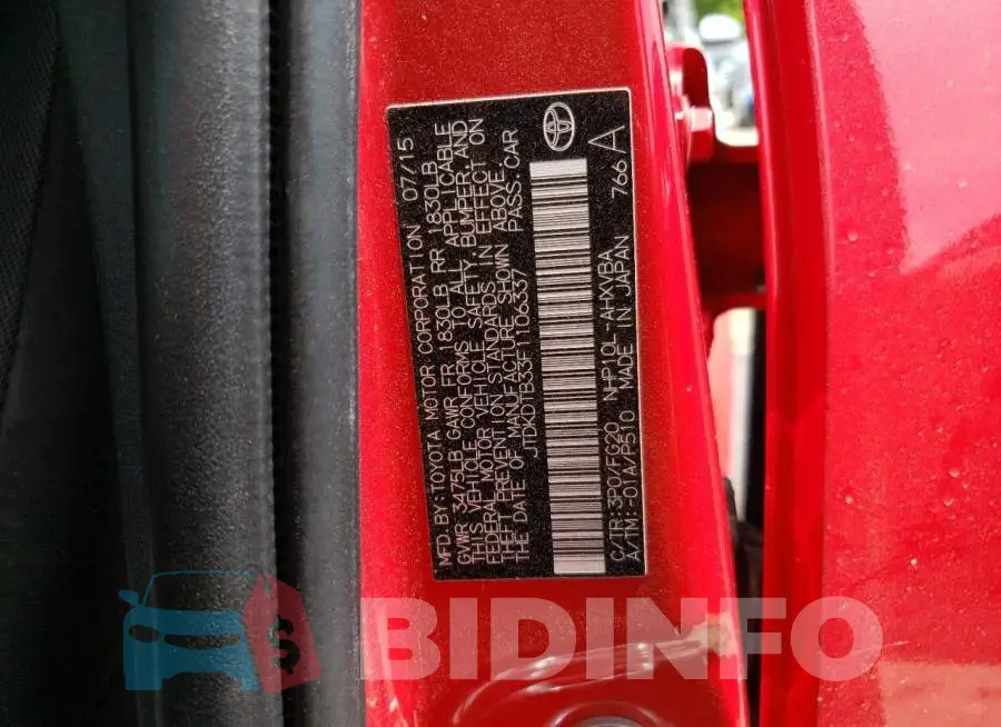 JTDKDTB33F1106337 Photo# 13