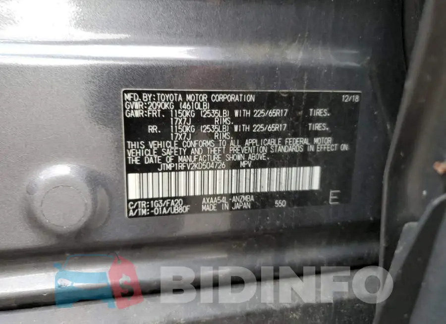 JTMP1RFV2KD504726 Photo# 12