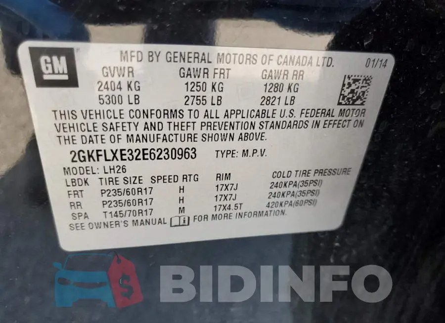 2GKFLXE32E6230963 Photo# 13