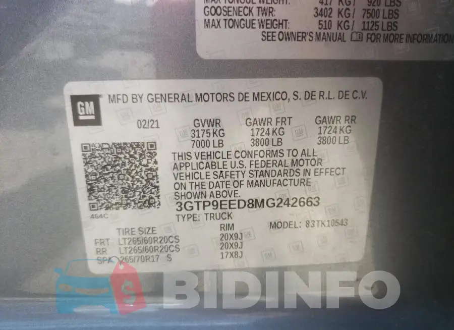 3GTP9EED8MG242663 Photo# 13