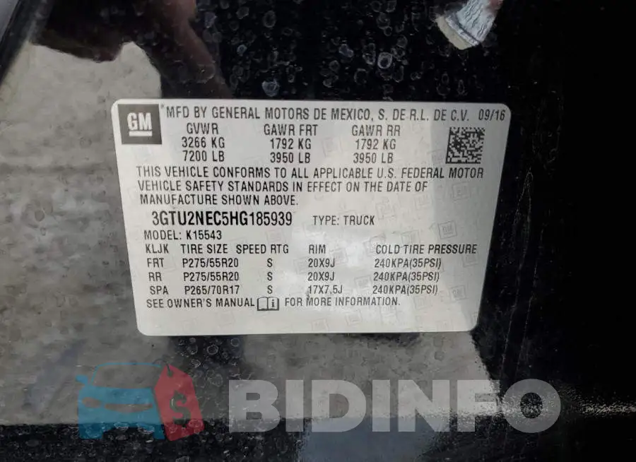 3GTU2NEC5HG185939 Photo# 12