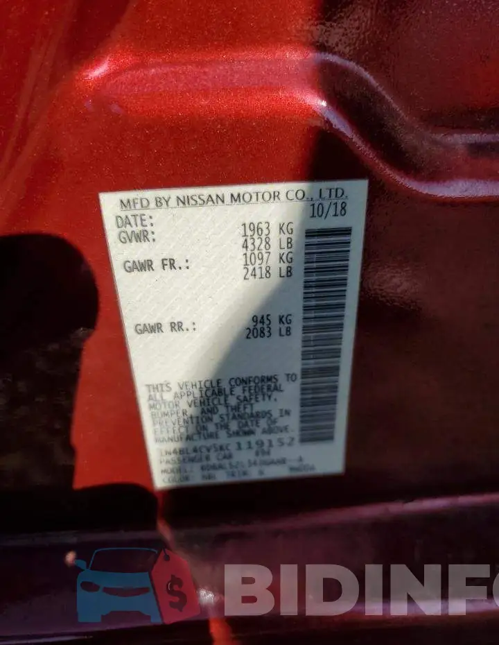 1N4BL4CV5KC119152 Photo# 13