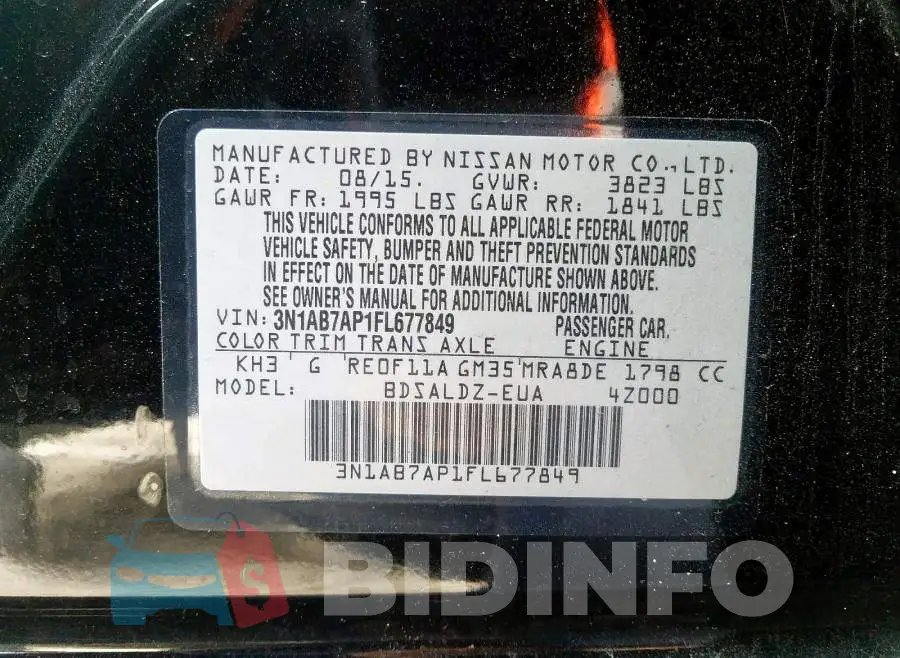3N1AB7AP1FL677849 Photo# 10