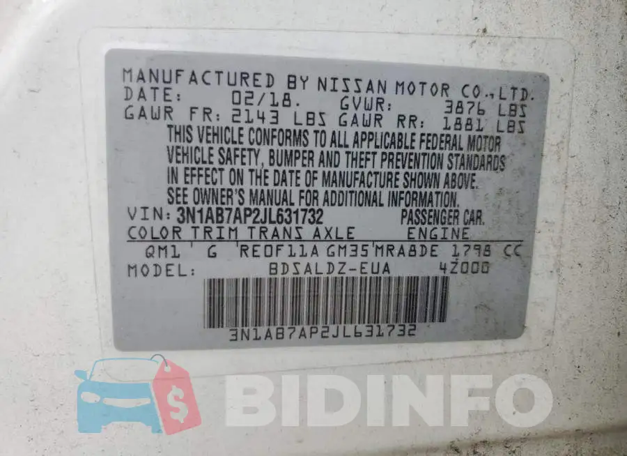 3N1AB7AP2JL631732 Photo# 12