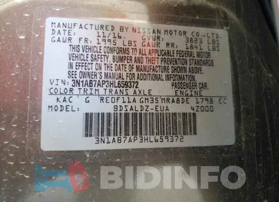 3N1AB7AP3HL659372 Photo# 12