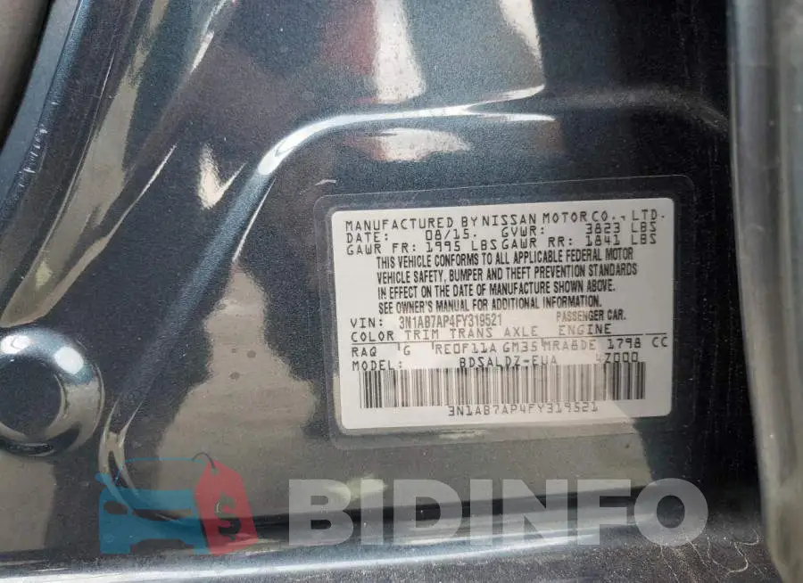 3N1AB7AP4FY319521 Photo# 12