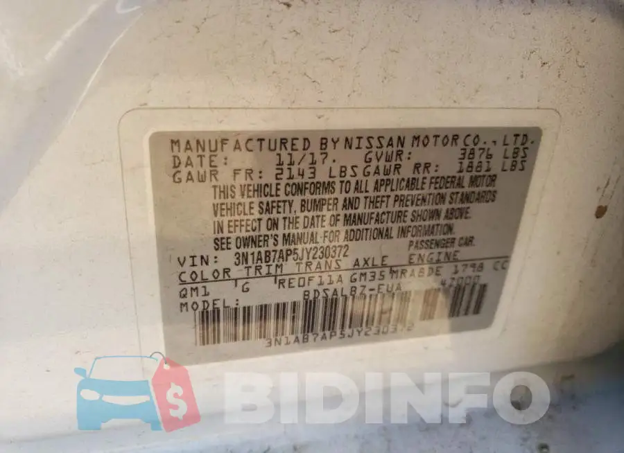 3N1AB7AP5JY230372 Photo# 12