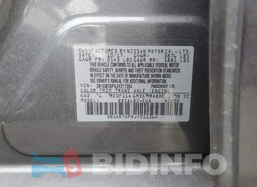 3N1AB7APXJY211364 Photo# 12