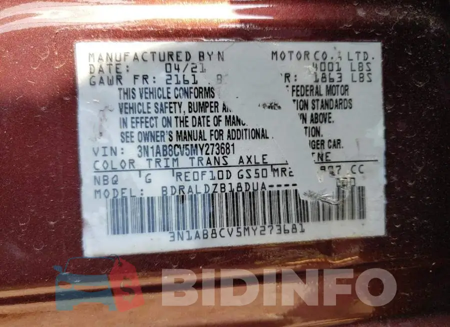 3N1AB8CV5MY273681 Photo# 12