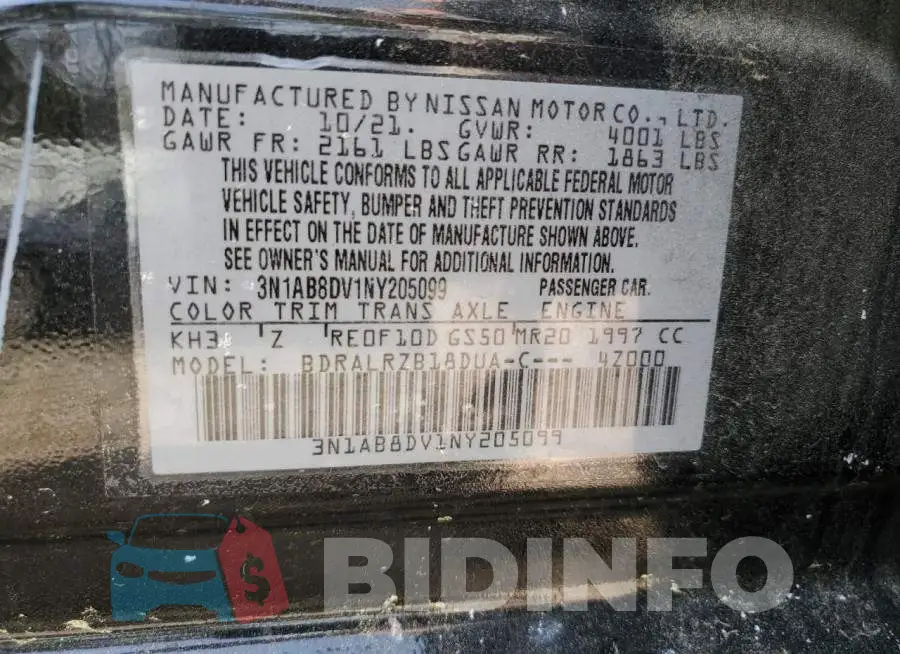 3N1AB8DV1NY205099 Photo# 12