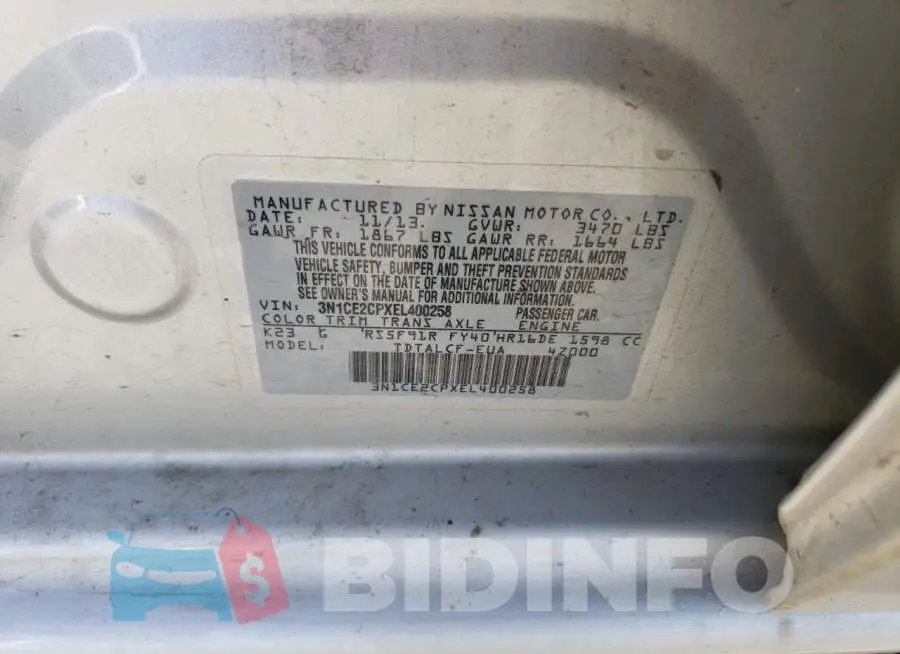 3N1CE2CPXEL400258 Photo# 12