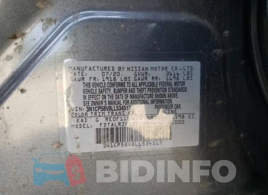3N1CP5BV8LL534517 Photo# 14