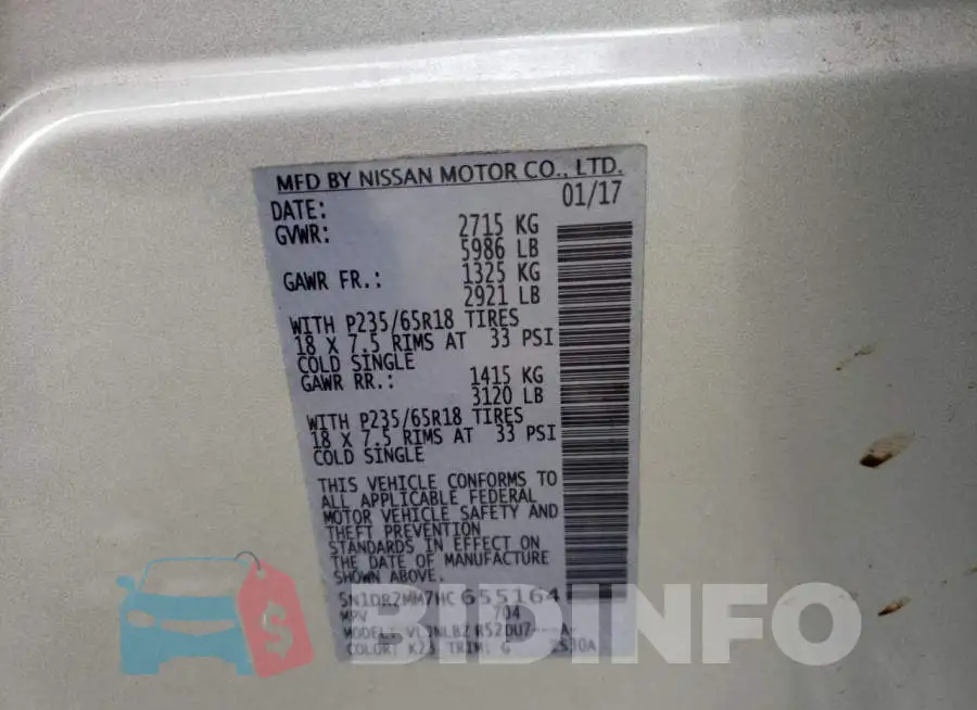 5N1DR2MM7HC655164 Photo# 12