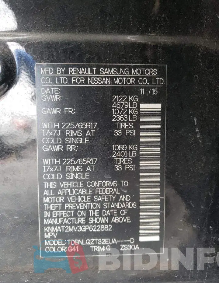 KNMAT2MV3GP622882 Photo# 13