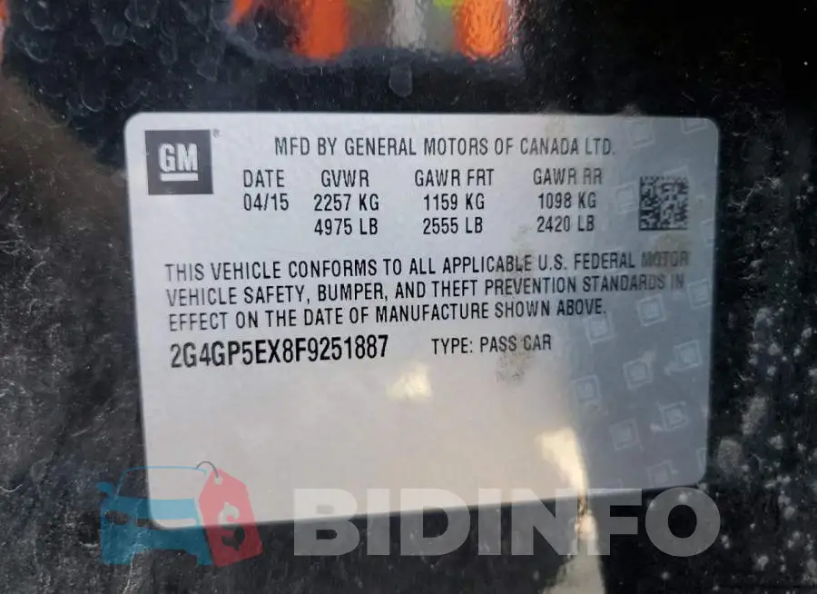 2G4GP5EX8F9251887 Photo# 12