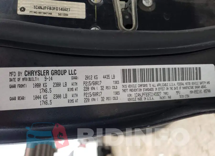 1C4NJPFB3FD145927 Photo# 13