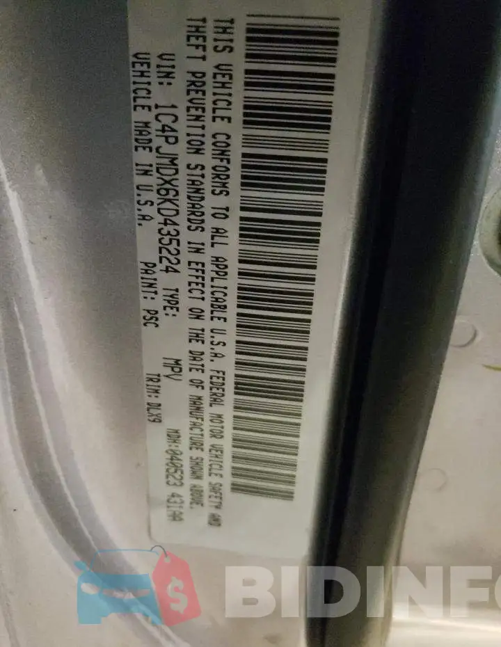 1C4PJMDX6KD435224 Photo# 12