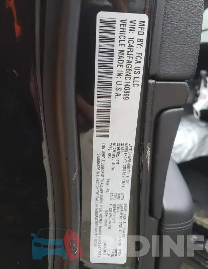 1C4RJFAG6NC140899 Photo# 10