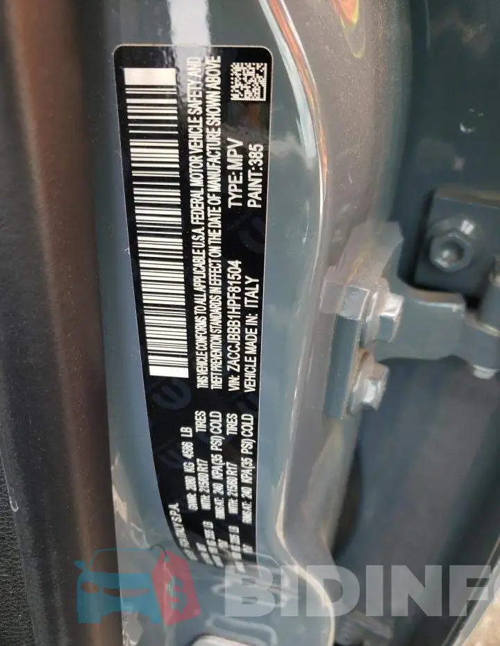 ZACCJBBB1HPF81504 Photo# 12