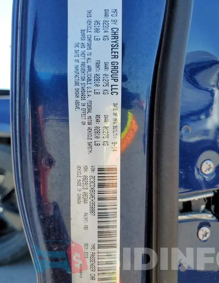 2C3CDXBG0EH358887 Photo# 13