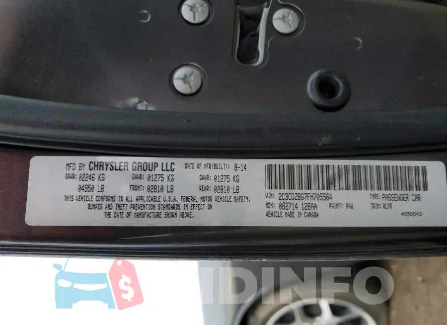 2C3CDZBG7FH705564 Photo# 13