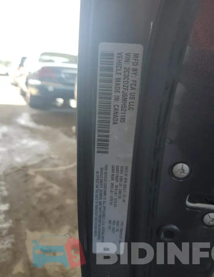 2C3CDZFJ6MH521185 Photo# 12
